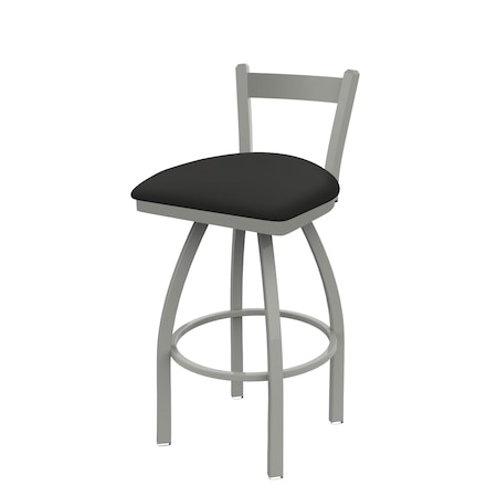 Holland Bar Stool Co 25" Low Back Swivel Counter Stool, Nickel Finish, Canter Iron Seat 82125AN008